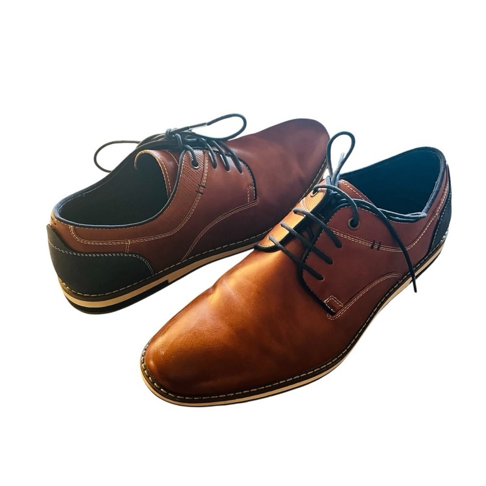 Freeman Morgan Memory Foam Men's Oxford Dress Shoes Brown Blue Size 11 M